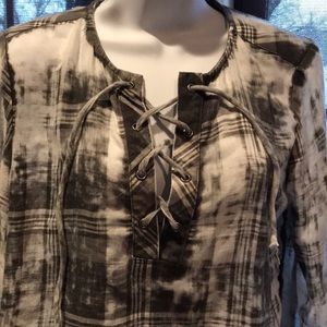 Deconstruction flannel tunic